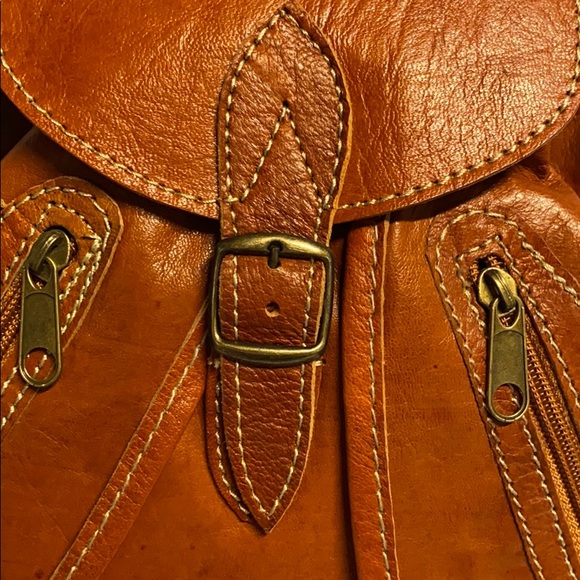 Moroccan Leather Backpack - Picture 2 of 14